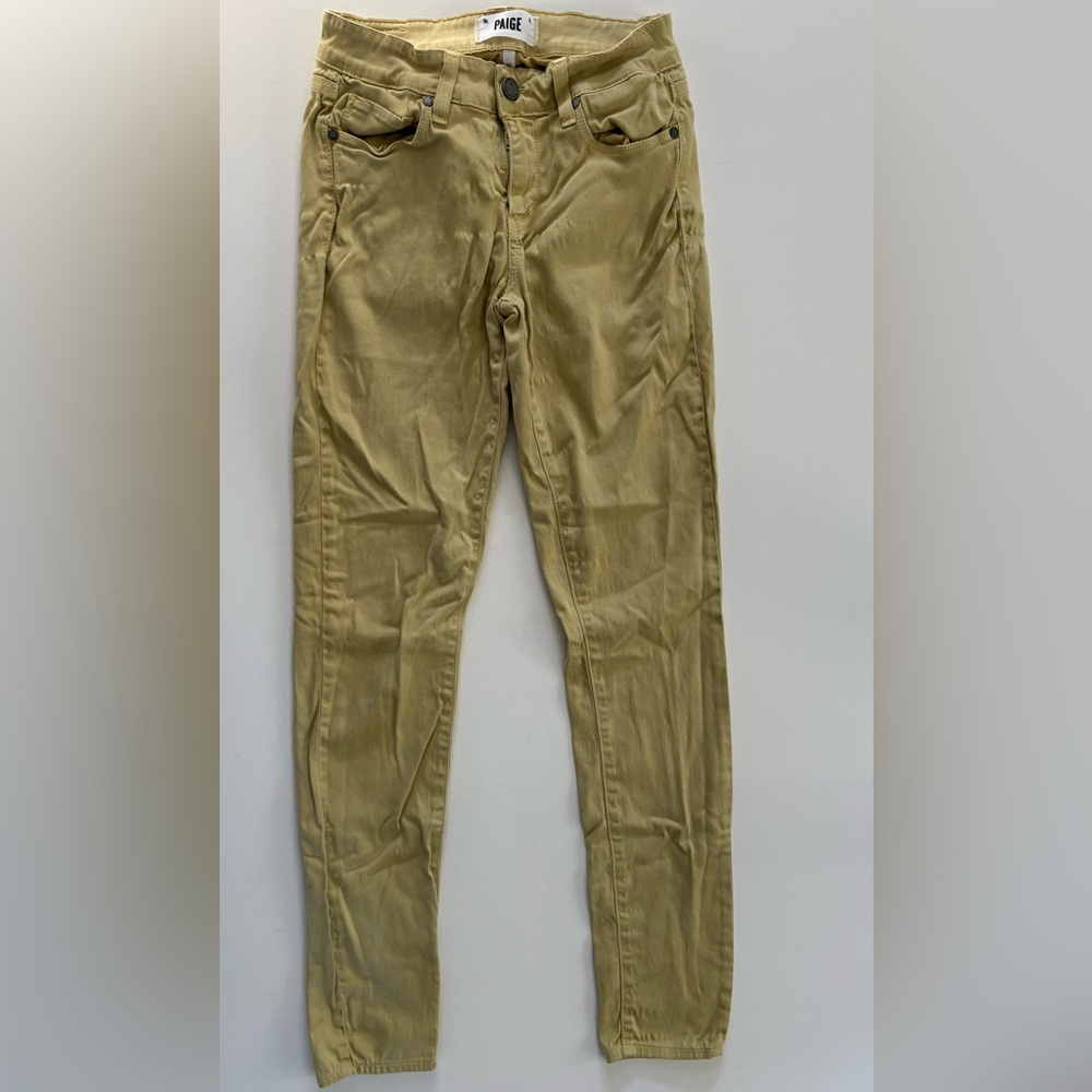 Women's PAIGE Yellow Low-Rise Verdugo Ultra Skinny Jeans Size 27